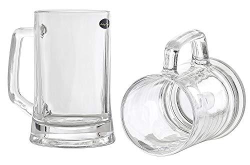 Classic Glass Beer Mugs - 12 oz Lead-Free Beer Glasses, Set of 2