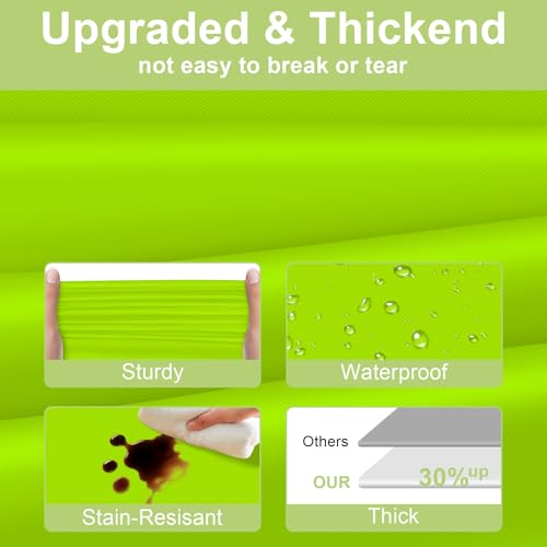 QIKSION 2 Pack Lime Green Plastic Tablecloth - Neon Green 54 x 108 Inches, Disposable Party Cover