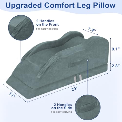Leg Elevation Pillow - Adjustable Memory Foam for Pain Relief