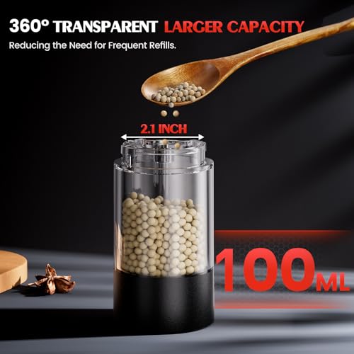 Electric Salt and Pepper Grinder Set with LED Light & Adjustable Coarseness
