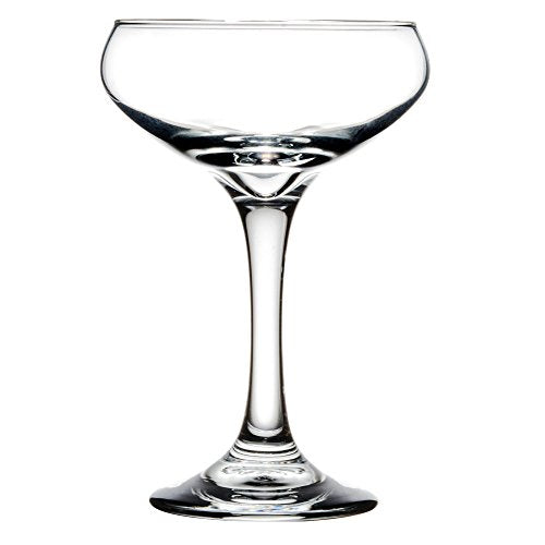 Libbey Perception 8.5 oz Cocktail Coupe Glasses - 4 Pack with Pourer, Large Capacity