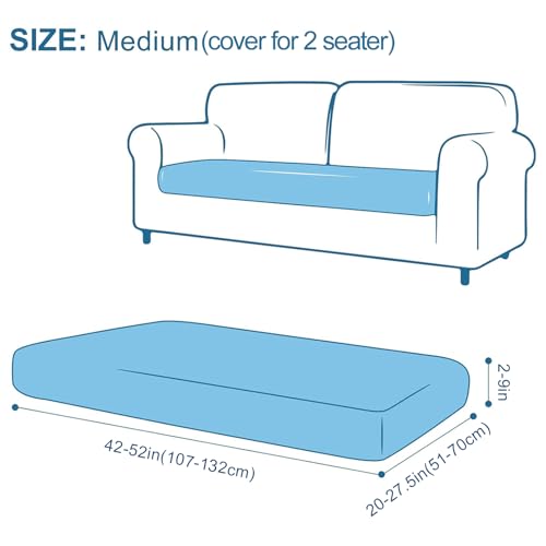 Stretch Couch Cushion Cover - Soft Non-Slip Sofa Slipcover (Medium)