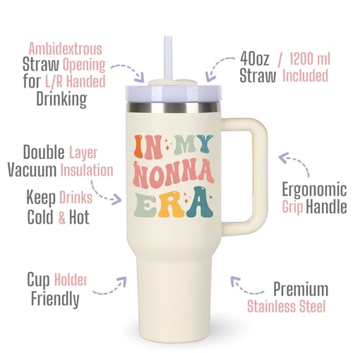 momocici Nonna Cup 40oz Tumblers - In My Nonna Era Gift for Mom