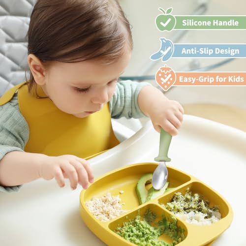 8-Piece Toddler Utensils Set with Silicone Anti-Choke Handles