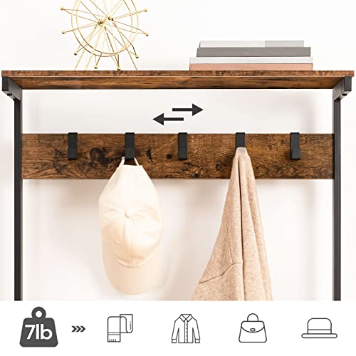 Industrial Hall Tree with Bench and 5-Tier Shoe Storage Rack