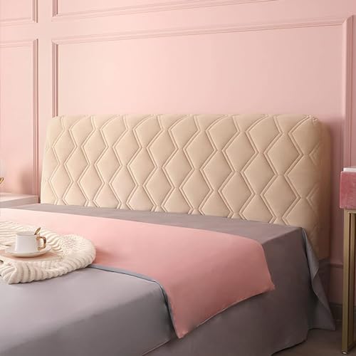Velvet Bed Headboard Cover - Quilted, Soft & Dustproof Protector (Queen/King)