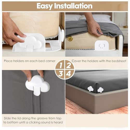 Fitted Sheet Holder Clips - Mattress Grippers for Tight Corners