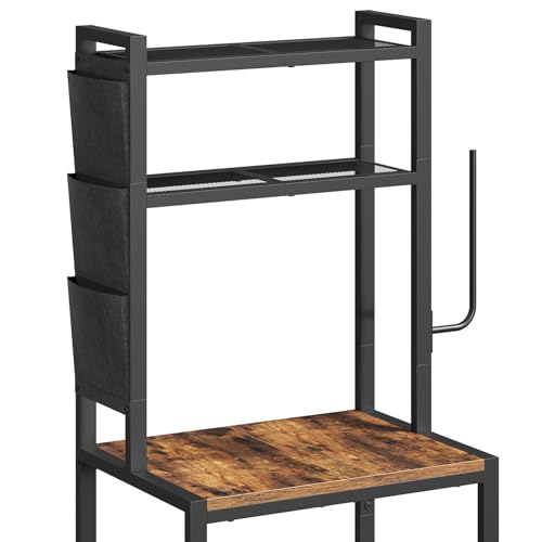 3-Tier Bakers Rack with Mini Fridge Shelf and Coffee Bar Station