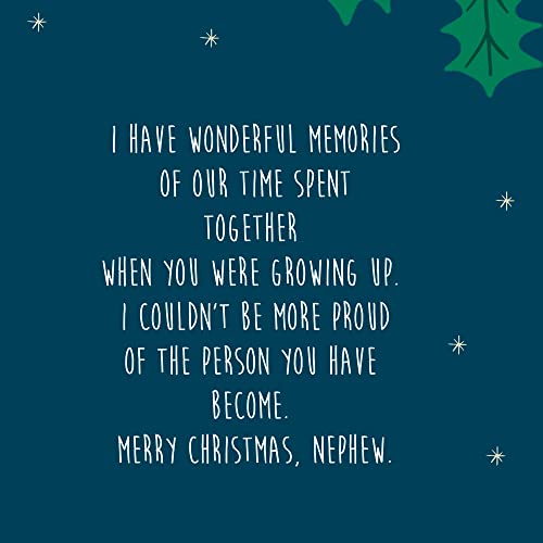 Christmas Card for Nephew - Eco-Friendly Thick Card Stock with Premium Envelope, Made in USA, 5x7.75 inches
