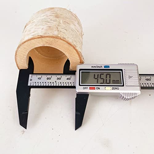 Natural Birch Wood Tealight Candle Holders - Set of 4 Rustic Log Decor