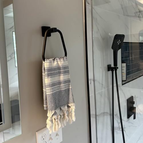 Matte Black Towel Ring - Wall Mount 304 Stainless Steel Hand Towel Holder