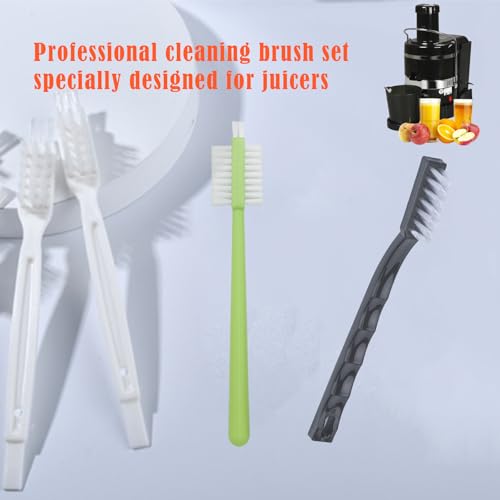 3-Piece Juicer Cleaning Brush Set with Scraper for Food Processors
