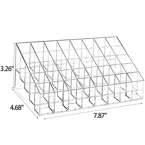 40 Slots Lipstick Organizer - Clear Acrylic Makeup Storage Case with Lip Gloss & Lipstick Holders