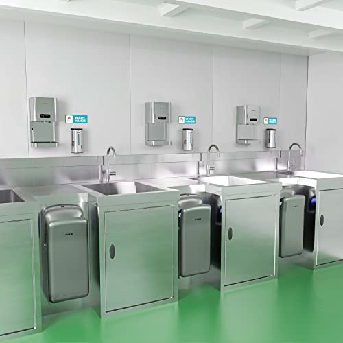 Commercial Jet Hand Dryer with HEPA Filter - 1850W Fast Dry Silver