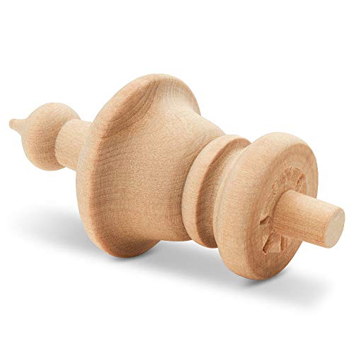 3-1/2 Inch Unfinished Birch Wood Finials - 6 Pack for Furniture & Crafts