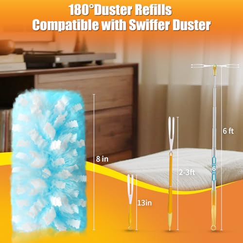 80-Pack Microfiber Duster Refills - Disposable Multi-Surface Dusting Pads