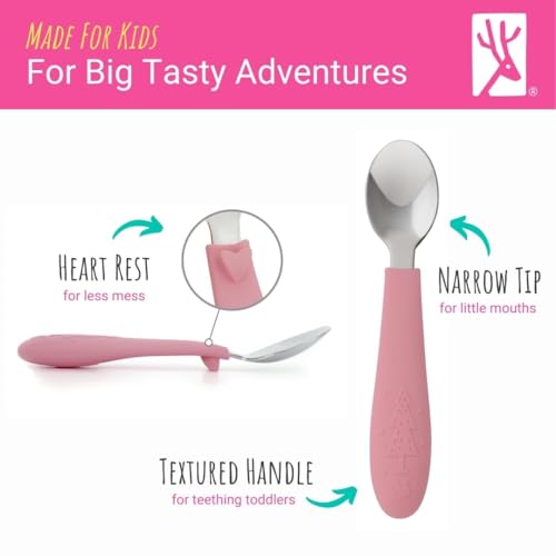 Toddler Stainless Steel Silverware Set with Silicone Handles
