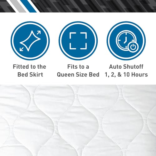 Queen Heated Mattress Pad with Skirt - Dual Temperature Control