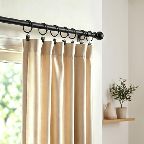 2-Inch Openable Curtain Rings with Clips - 24 Pack Metal Rustproof Drapes
