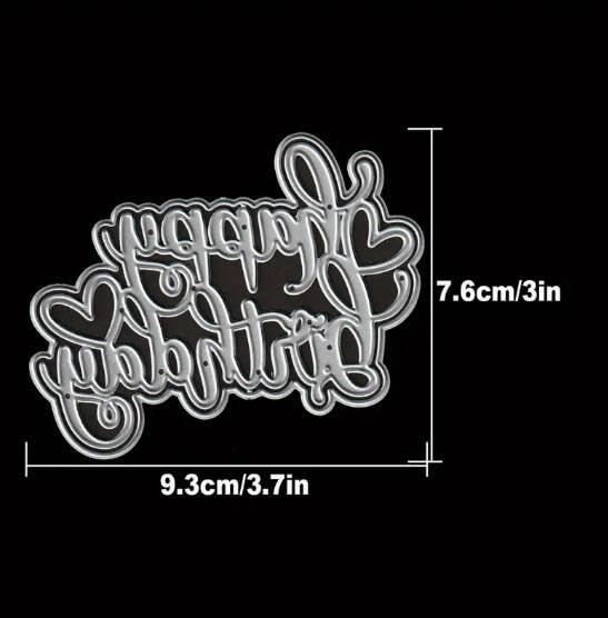 Happy Birthday Metal Die Cuts for Card Making & Scrapbooking - Christmas & Party Letter Stencils