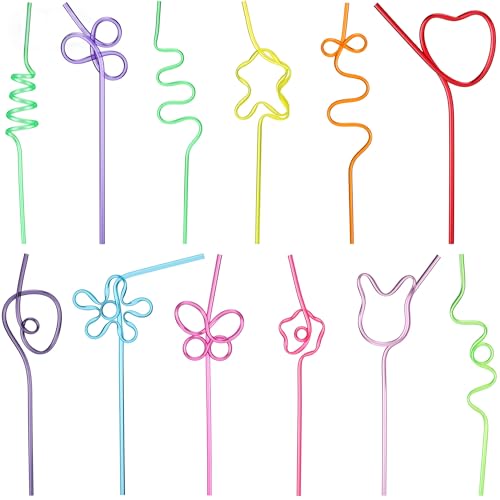 Didaey 120 Pcs Reusable Crazy Silly Drinking Straws - Stylish Colorful Design