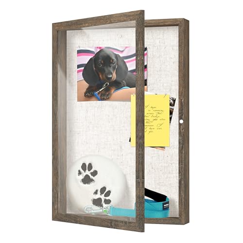 12x18 Deep Shadow Box Frame with Linen Board and Magnetic Glass Door
