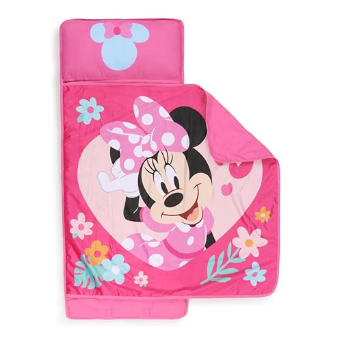 Pink Minnie Mouse Kids Nap Mat with Pillow & Blanket, 46x20 Inches