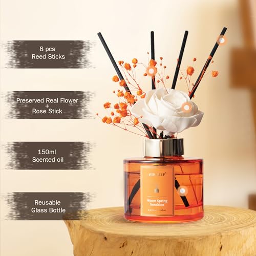 Flower Reed Diffuser Set, 150ml Freesia and Passion Fruit Scented Oil