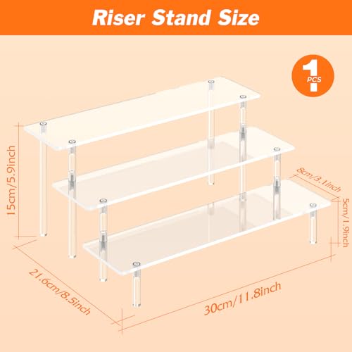 3-Tier Acrylic Display Riser Stand for Perfume, Figures, and Desserts