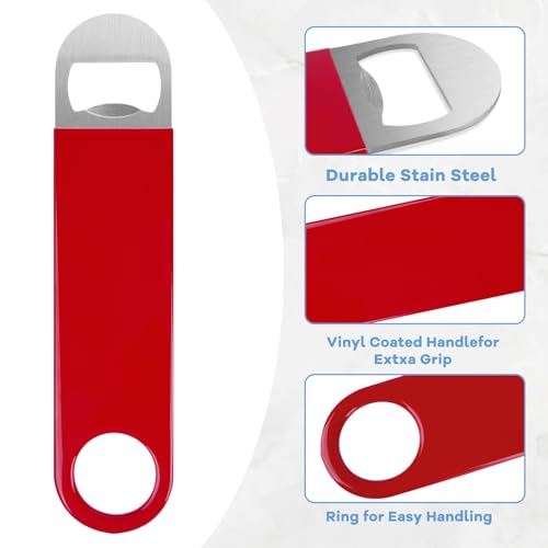 KTOJOY 3-Pack 7-Inch Stainless Steel Bottle Openers with Color Options - Bar & Kitchen Tool