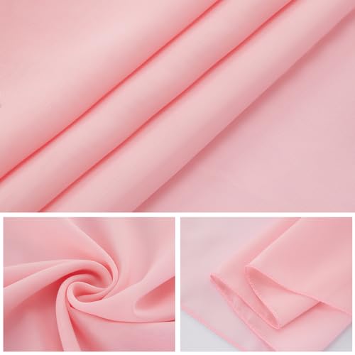 14x108 Inch Light Pink Chiffon Table Runner - 12 Pack for Weddings & Parties