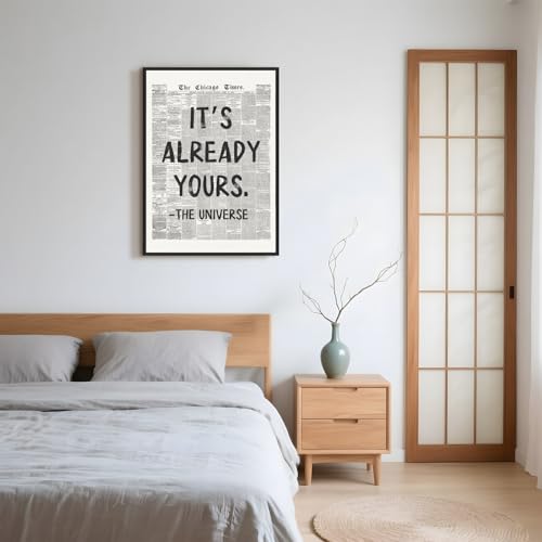 Framed Retro Newspaper Motivational Quote Canvas Wall Art 8x12 Inch