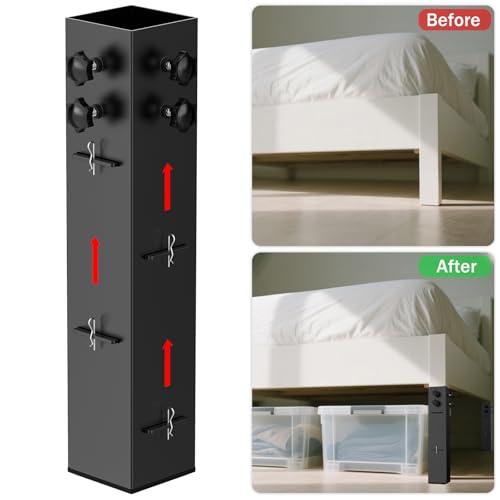 Adjustable Carbon Steel Bed Risers for College Dorms - 3.15" Diameter