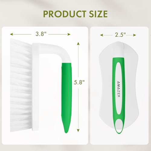 Heavy Duty Scrub Brush with Comfort Grip, Stiff Bristle Scrubber - 2 Pack