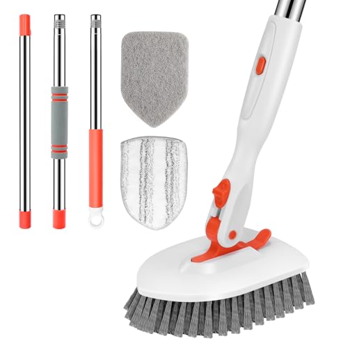 3-in-1 Shower & Tile Scrubber Brush with Extendable Long Handle