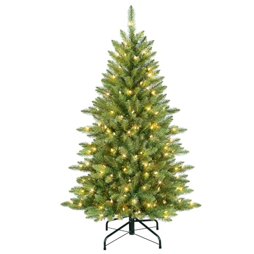 4.5ft Slim Fraser Fir Artificial Christmas Tree with 150 Clear Lights - Pre-Lit Holiday Tree