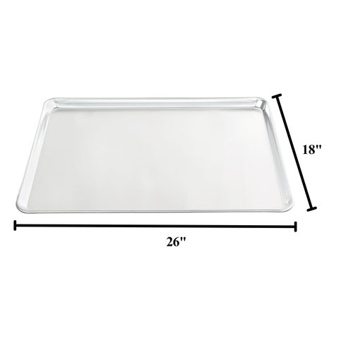 Chef Approved 26-Inch Aluminum Sheet Pan - Heavyweight Commercial Baking Tray | 26"W x 18"D x 1.13"H