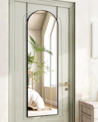 48x14 Arched Full-Length Mirror, Over-the-Door Hanging Floor Mirror