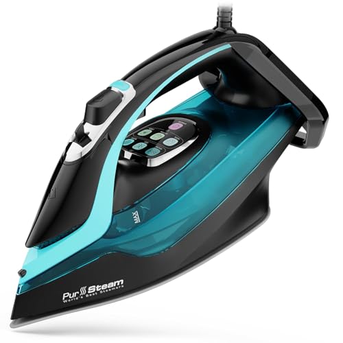 PurSteam SteamTech 1750W Steam Iron with LED Display & Ceramic Soleplate