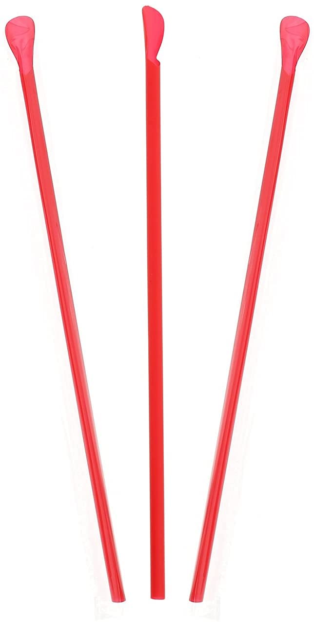 8" Unwrapped Red Spoon Straw - Box of 300ct