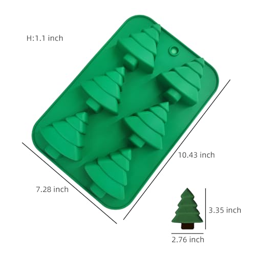 Christmas Tree Silicone Molds (2pcs) for Cake, Soap, Candy & Candles