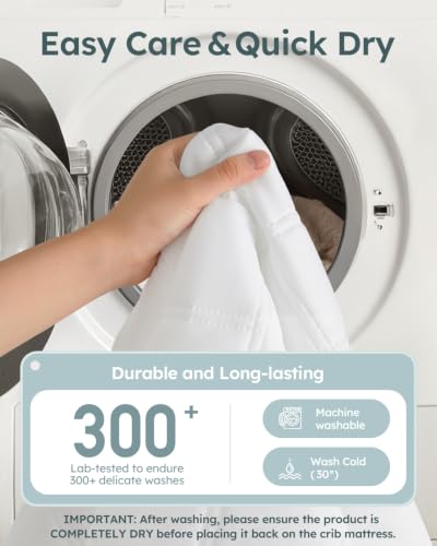 Yoofoss Waterproof Crib Mattress Protector 2-Pack - Soft Quilted Pad 52"x28"