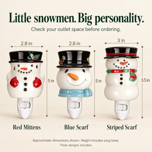 3-Piece Snowman Wax Warmer Set with Replaceable 15W Bulbs