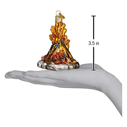Handcrafted Glass Campfire Christmas Ornament - Holiday Tree Decoration