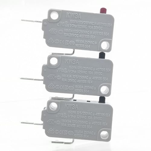 KW3A Microwave Oven Door Interlock Switch 16A 125/250V (3-Pack)