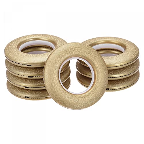 24 Pack Plastic Curtain Grommets, 1-9/16 Inch Inner Diameter, Gold Tone