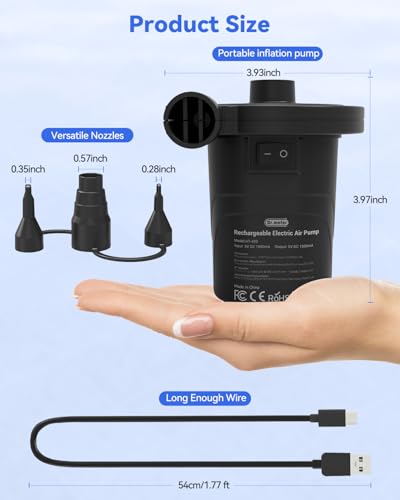4000mAh Rechargeable Portable Air Pump for Inflatables & Air Mattresses