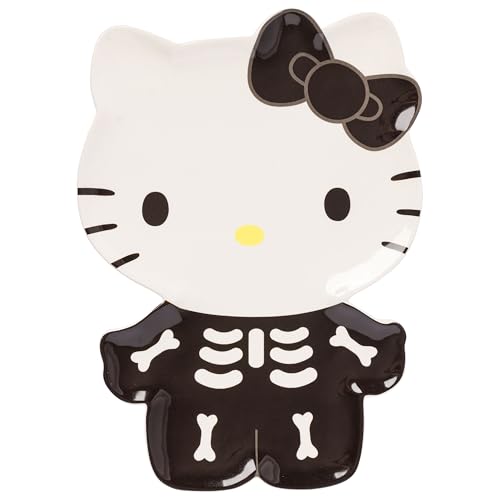Hello Kitty Skeleton Halloween Ceramic Plate - Shaped Decorative Dish