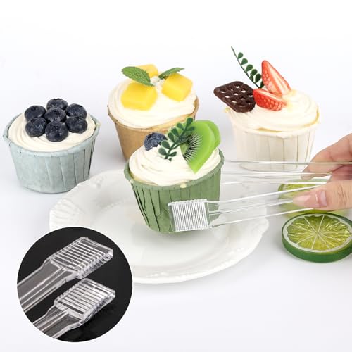 16Pcs Clear Plastic Ice Tongs & Scoops Set for Buffet & Party Use