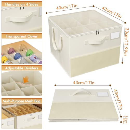 2-Pack Foldable Shoe Storage Box with Adjustable Dividers & Clear Lid